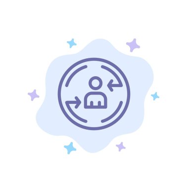 Geri Dönen, Ziyaretçi, Dijital, Soyut Clo Üzerinde Pazarlama Mavi Simge