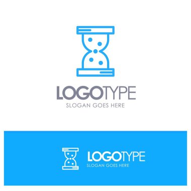 Cam, Saat, İzle Blue Outline Logo Yeri Sloganı için