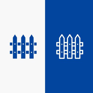 İnşaat, Çit, Bahçe Hattı ve Glyph Katı simgesi Mavi banne