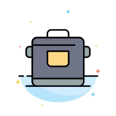 Ocak, Mutfak, Pirinç, Otel Soyut Düz Renk Simgesi Şablon