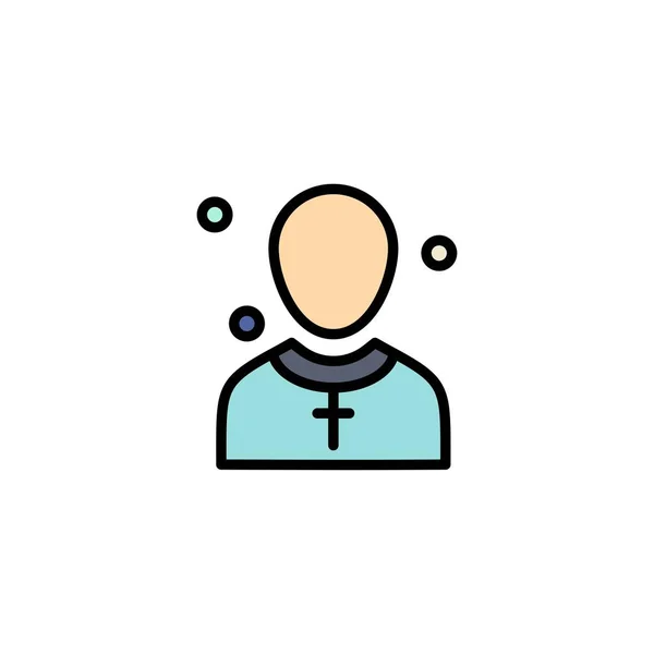 Christian, Church, Male, Man, Preacher Business Logo Template. F — Stock Vector