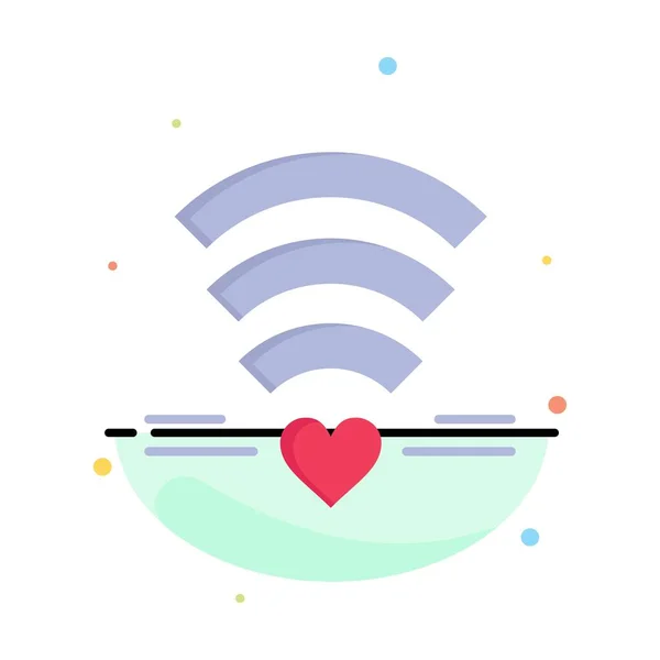 Wifi, Amor, Casamento, Coração Business Logo Template. Cor plana — Vetor de Stock