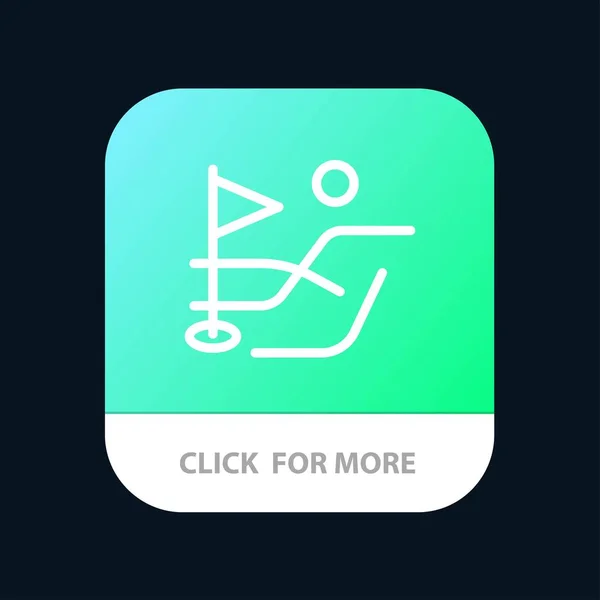 Bola, Campo, Golf Sport botón de aplicación móvil. Línea Android e IOS — Archivo Imágenes Vectoriales