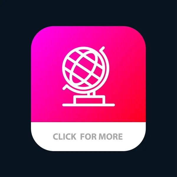 Кнопка World, Office, Globe, Web Mobile App. Android и IOS Lin — стоковый вектор