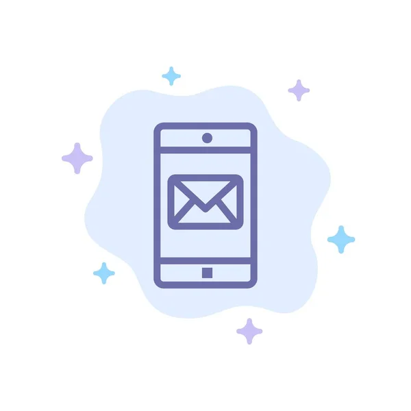 Aplicação, Mobile, Aplicação móvel, Mail Blue Icon na Abstr — Vetor de Stock