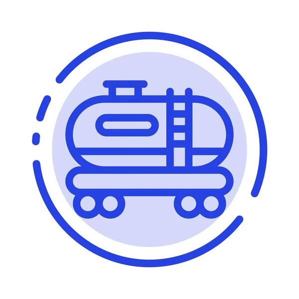 Icono de línea de puntos azules de aceite, tanque, contaminación — Vector de stock
