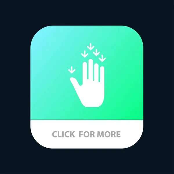 Gesztus, kéz, nyíl, le Mobile App Button. Android és iOS GL — Stock Vector