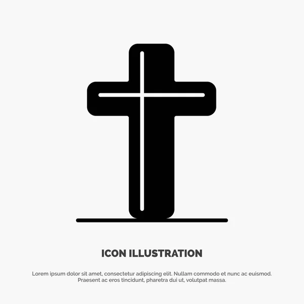 Célébration, Christian, Croix, Pâques solide Glyphe Icône vecteur — Image vectorielle
