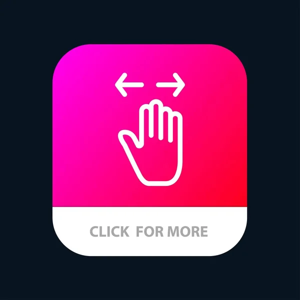 Mano, gesto, izquierda, derecha, alejar el botón de la aplicación móvil. Androide — Vector de stock