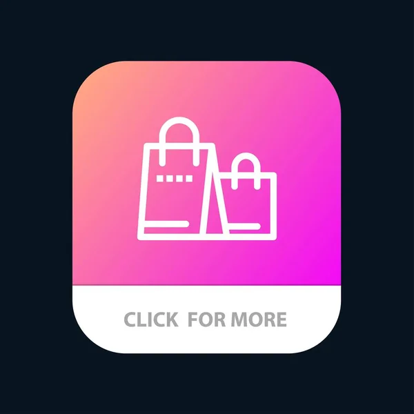 Tas, handtas, winkelen, winkel mobiele app knop. Android en IOS — Stockvector