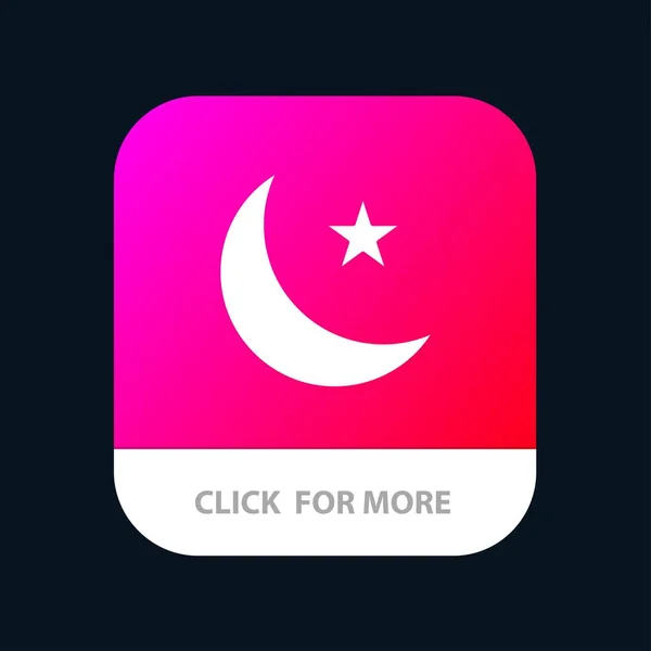 Mond, Nacht, Stern, Nacht mobile App-Taste. Androide und ios glyp — Stockvektor