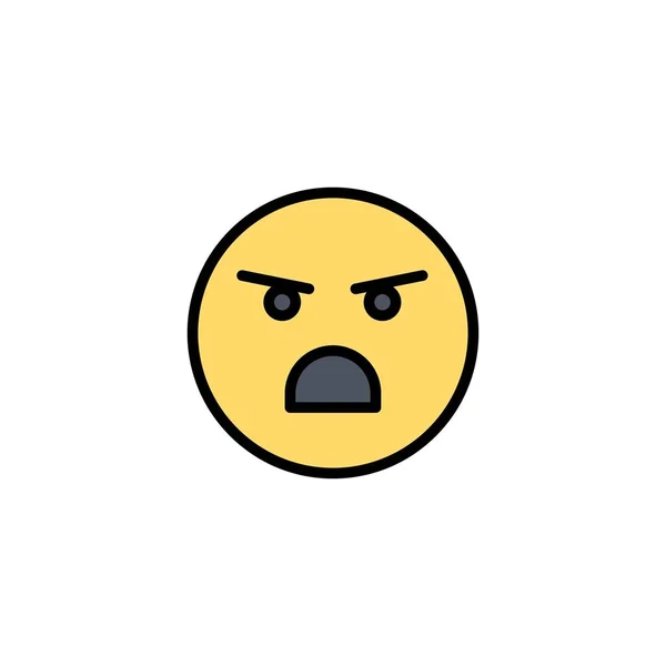 Emojis, emotie, flauwvallen, gevoel Business logo sjabloon. Platte Col — Stockvector