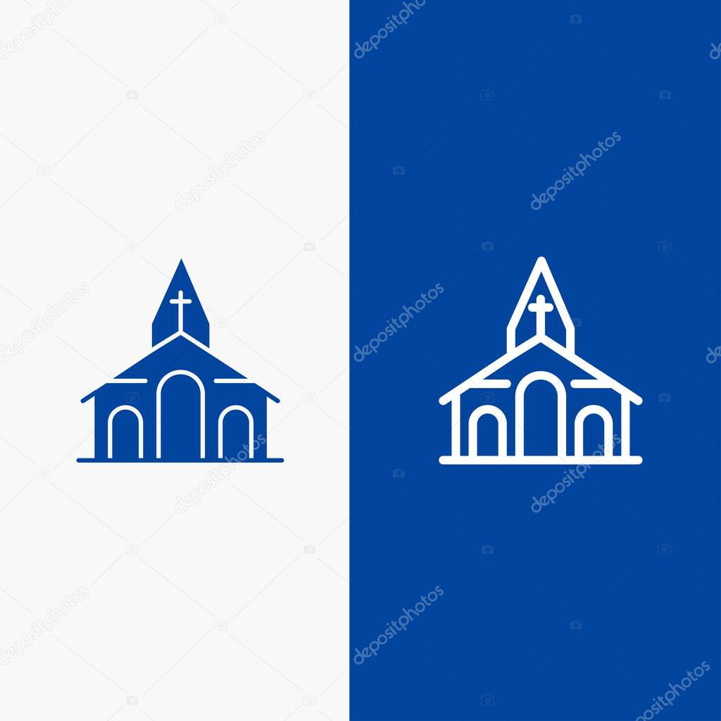Building, Christmas, Church, Spring Line and Glyph Solid icon Bl