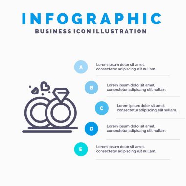 Yüzük, Evlilik, Düğün, 5 adım presentatio ile Love Line simgesi