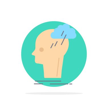 Beyin fırtınası, yaratıcı, baş, fikir, düşünme Düz Renk Simge Vecto