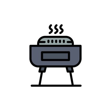 Barbekü, Kutlama, Şenlik, Tatil Düz Renk Simgesi. Vektör