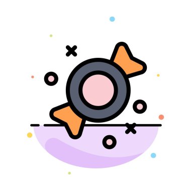 Bonbon, Şeker, Tatlılar Soyut Düz Renk Simge Şablonu