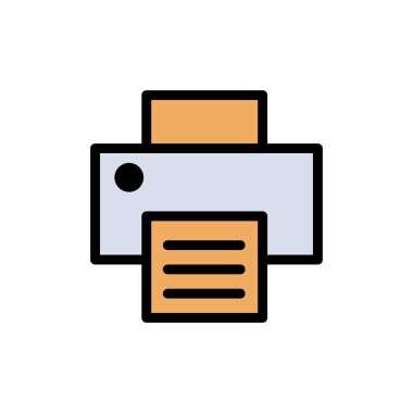 Yazıcı, Yazdırma, Yazdırma Düz Renk Simgesi. Vektör simgesi afiş Te