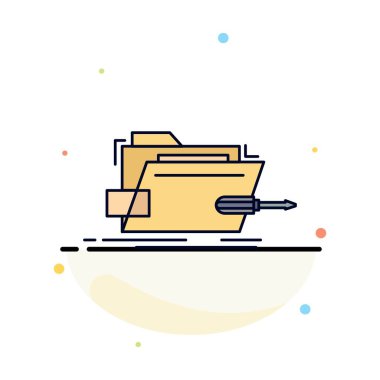 Klasör, onarım, skrewdriver, teknik, teknik Düz Renk Simge Vec