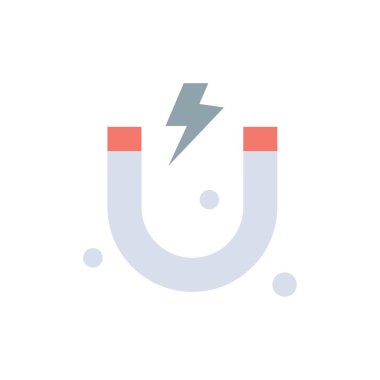 Cazibe, Mıknatıs, Bilim Düz Renk Simgesi. Vektör simgesi afiş