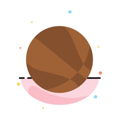 Eğitim, Top, Basketbol Soyut Düz Renk Simgesi Şablonu