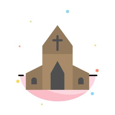 Kilise, ev, Paskalya, çapraz soyut düz renk simge şablonu