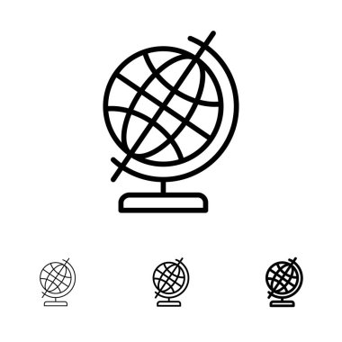 Eğitim, Coğrafya, Küre Kalın ve ince siyah çizgi simgesi