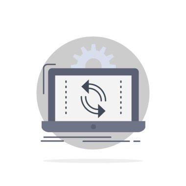 veri, işleme, analiz, raporlama, eşitleme Düz Renk Simgesi Vect