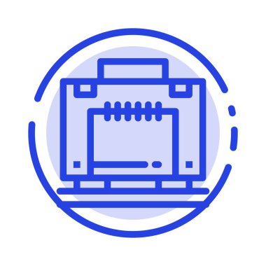 Otel, Çanta, Bavul, Bagaj Mavi Noktalı Hat Hattı Simgesi