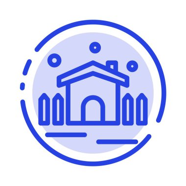 İnşaat, Bahçe, Veranda, Shelter Mavi Noktalı Hat Hattı Simgesi