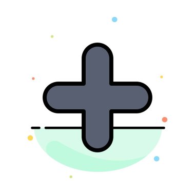 Ekle, Yeni, Artı, İşaret Özeti Düz Renk Simgesi Şablonu