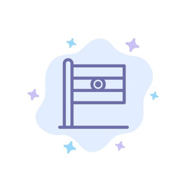 Soyut Bulut Arka Planda Hint, Bayrak, İşaret, Gün Mavisi Simgesi