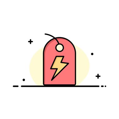 Etiket, İmza, Enerji, Enerji İşleri Düz Çizgisi Simge Vektörü Dolduruldu 