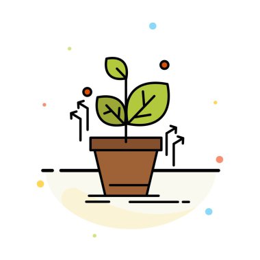 Bitki, Büyümek, Büyümek, Başarı Soyut Düz Renk Simgesi Şablonu