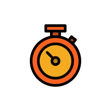 Zamanlayıcı, kronometre, Izle, zaman düz renk simgesi. Vektör simgesi Bann