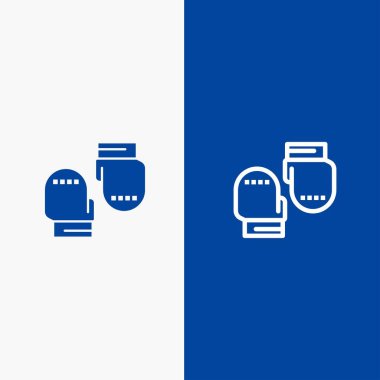 Boks, Eldiven, Eldiven, Koruyucu Hat ve Glyph Solid simgesi Mavi