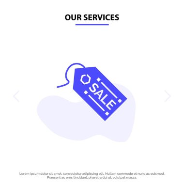 Hizmetlerimiz E-ticaret, Alışveriş, Etiket, Satış Katı Glyph Icon Web