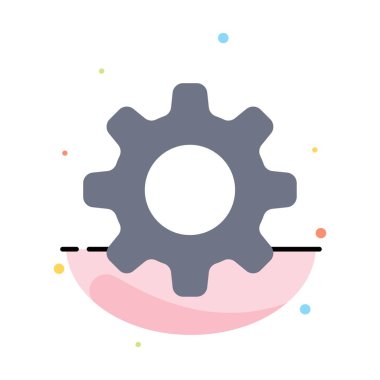 COG, ayar, dişli soyut düz renk simge şablonu