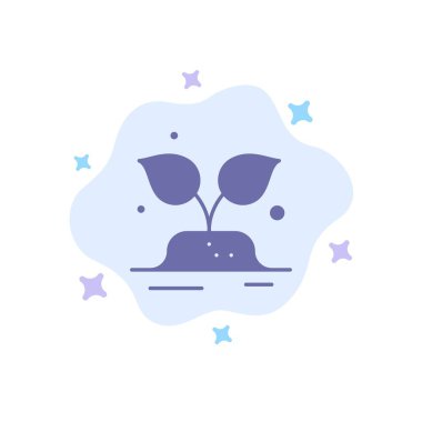 Yeşil, Ağaçlar, Dünya, Soyut Bulut Arka Plan Üzerinde Mavi Simge Kaydet