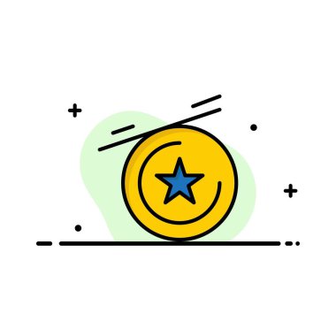 Star, Madalya İşletme Düz Çizgisi Simge Vektörü Templa