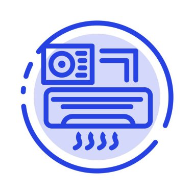 Hava, Klima, Ac, Oda Mavi Noktalı Hat Simgesi