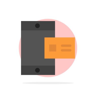 Mobil, Online, Tebeşir, Profil Soyut Daire Arka Plan Düz c