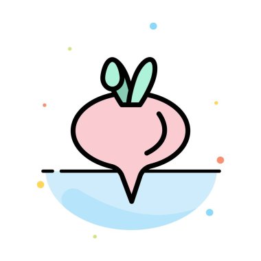 Gıda, şalgam, sebze soyut düz renk simge şablonu