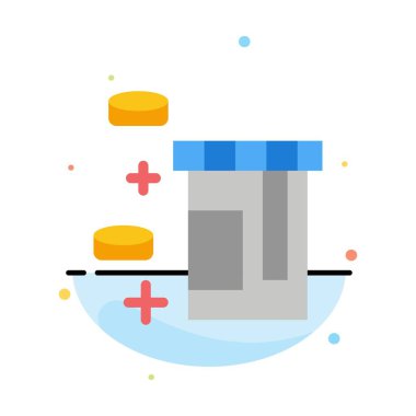 Tablet, Şişe, Sağlık Soyut Düz Renk Simgesi Şablonu