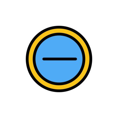 Arayüz, eksi, Kullanıcı düz renk simgesi. Vektör simge Banner Temp