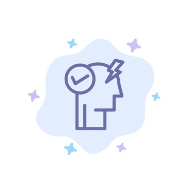 Beyin, Zihin, Güç, Güç Modu, Soyut C Mavi Simge etkinleştirin