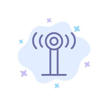 Soyut Bulut Arka Planda Hizmet, Sinyal, Wifi Mavi Simgesi
