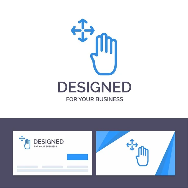 Kreative Visitenkarte und Logo-Vorlage Hand, Hand Cursor, nach oben, — Stockvektor