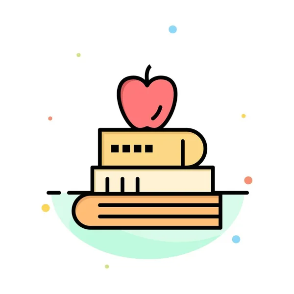 Boek, pen, voedsel, onderwijs abstracte platte kleur pictogram sjabloon — Stockvector