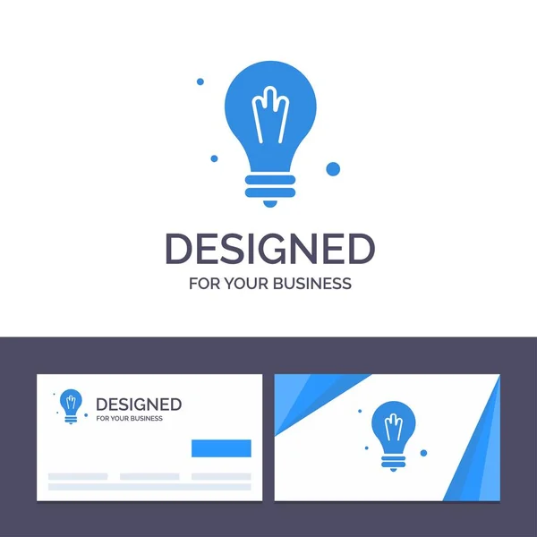 Carte de visite créative et modèle de logo Ampoule, Idée, Science Vec — Image vectorielle